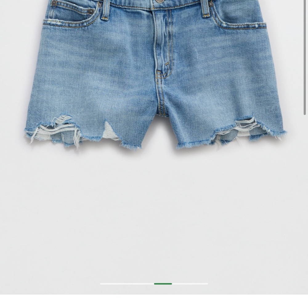 Aerie Blue Jean Shorts with Distressed Hem